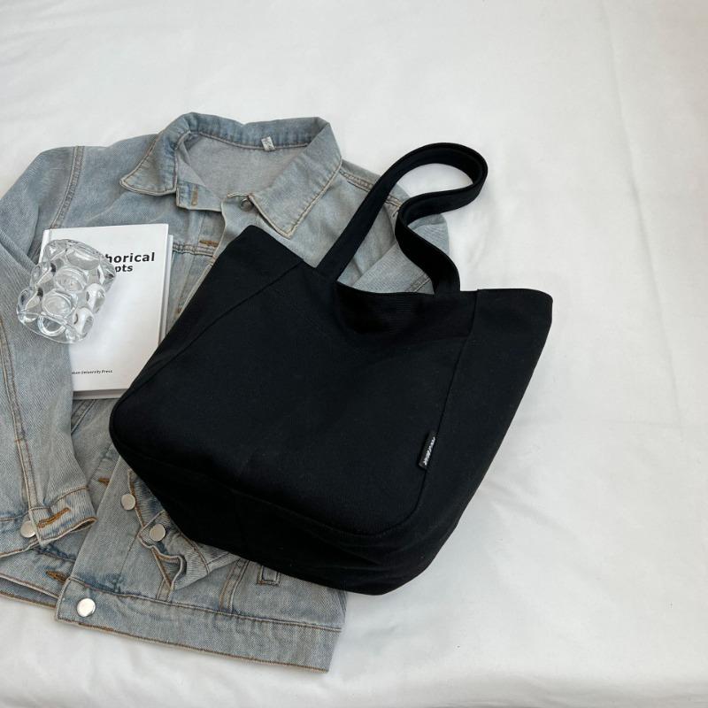 Versatile College Student Class Tote Bag Large Capacity Shoulder Tote Bag Casual Canvas Bag Women