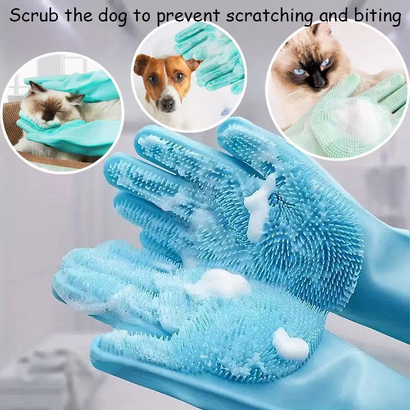 Silicone Gloves for Washing Dishes – Tear-Resistant Silicone Dishwashing Gloves with Scrubber |Household Use Cleaning Gloves