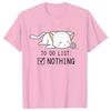 To Do List Nothing Penguin Funny Print T-Shirt Women Lazy Penguin Humorous Top Female Fashion Tshirt Short Sleeve Summer Clothes