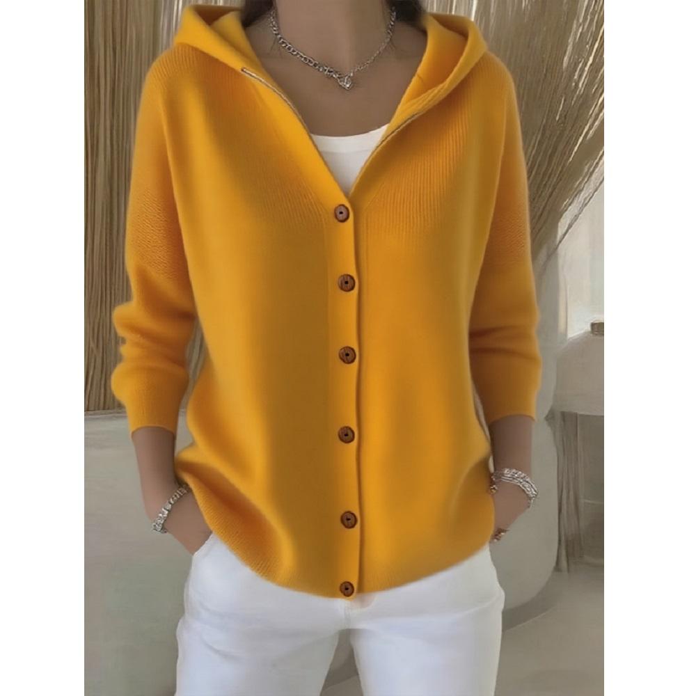 Women Autumn Winter Knitted Sweaters Cardigans Coats Long Sleeve Hooded Knitwear Outerwear Jackets