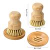 Bamboo Dish Scrub Brush Soap Dish Kitchen Wooden Dish Scrubber Cleaning Brush for Washing Dish Cast Iron Pan Pot