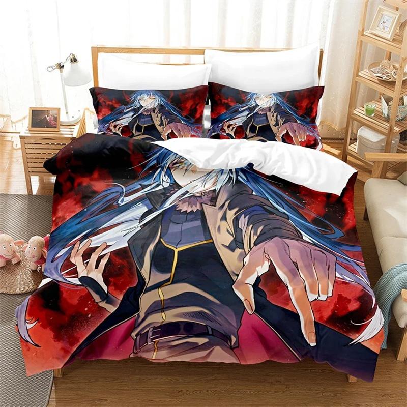 Anime Bedding Set That Time I Got Reincarnated As A Slime Rimuru Kids Gift Duvet Cover Pillowcases Queen King Single Size