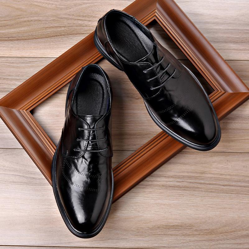 Fashion Fashion Men Leather Shoes Wedding Business Dress Sheos Lace Up Formal Dress Footwear Men's Oxford Shoes Classic Walking Sneakers
