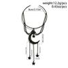 Gothic Hollow Moon Star Pendant Upper Arm Bracelet Punk Black Metal Tassel Open Arm Bracelet Women's Hip Hop Bangle Jewelry