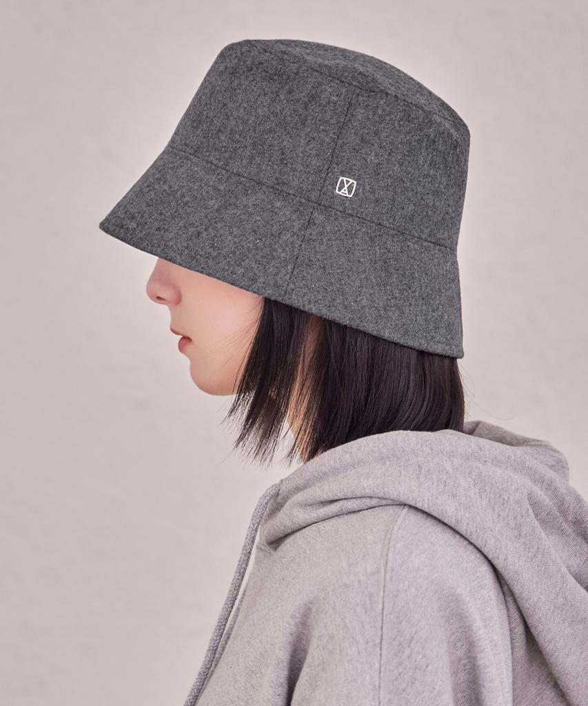 Bajal Va Square Drop Oversized Bucket Hat Charcoal