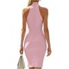 Abito da Donna alla Moda con Scollo Alto Senza Maniche Slim Fit