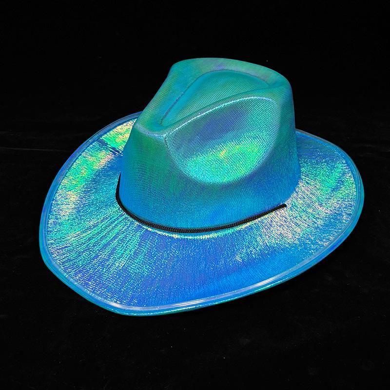LED Light-Up Colorful Cowboy Hat for Halloween, Carnival, and Holiday Performances