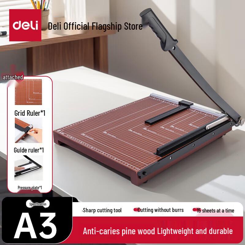 Deli A3/A4 Wooden Base Paper Trimmer