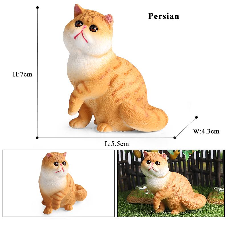 Oenux Drzewko dla kota Kociak Bobtail Syjamski Sfinks Ragdoll Model Figurka Akcji Figurka Urocza Dekoracja Zwierzę Dzieci Zabawka Prezent