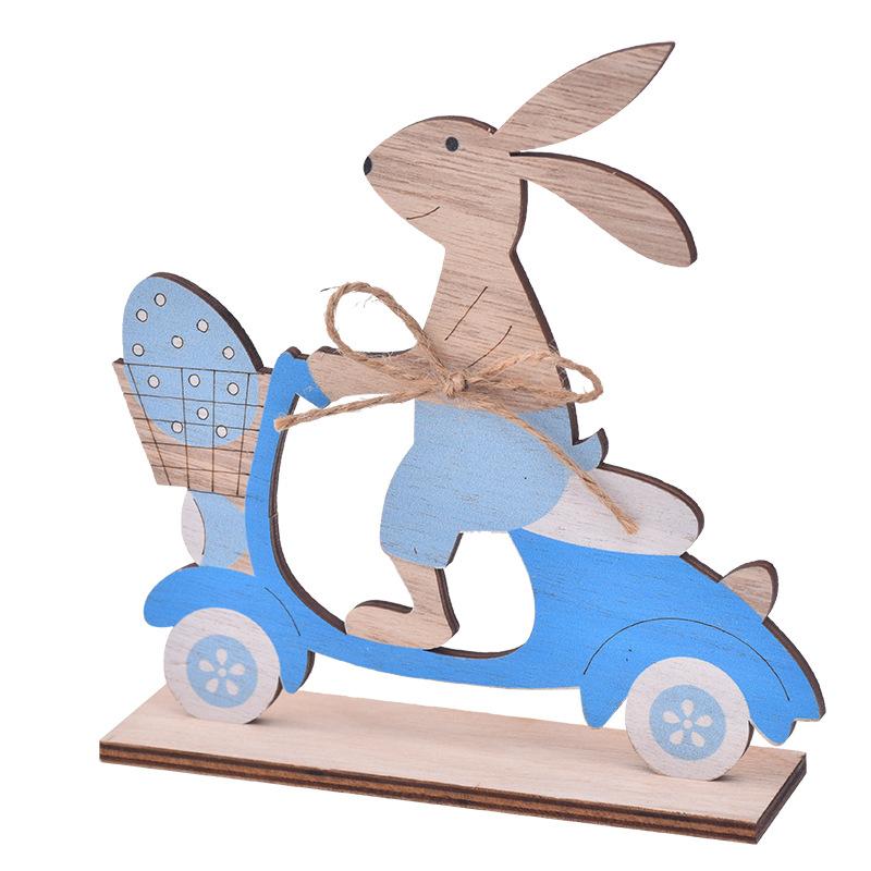 New Styles, Easter, Wooden Crafts, Rabbit Carrot Cart, Easter Rabbit Riding Bike, Wooden, Decorative Ornaments