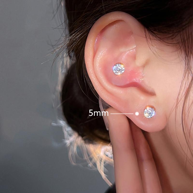A pair Unisex Strong Magnet Magnetic Earrings Ear Clip Cuff Non Piercing Without Holes Earcuff Crystal Studs for Men Women
