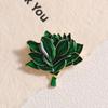 Yuzu Leaf Brooch: Versatile Green Alloy Lapel Pin Accessory