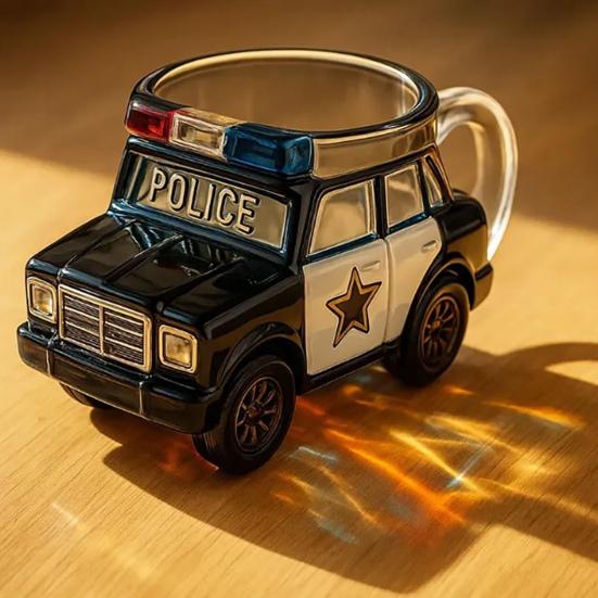 Taza de Vidrio con Forma de Autobús Escolar Yousheng 10oz Taza para Beber Novedosa para Niños Coleccionistas Contenedor de Bebidas Divertido con Tema de Vehículos