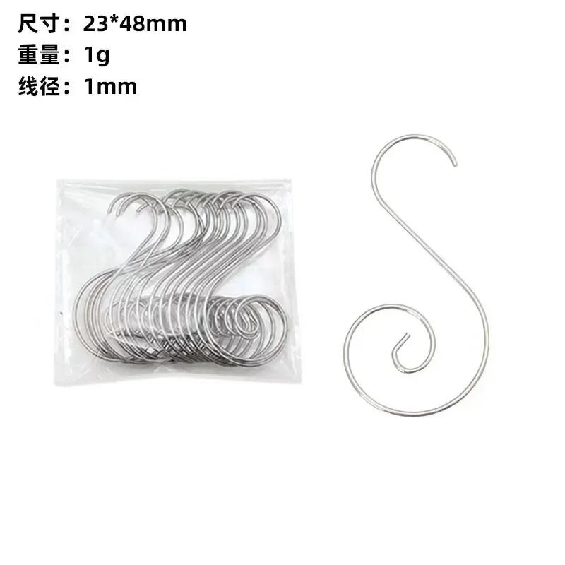 20 Stück S-förmige Haken Weihnachtshaken Weihnachtsbaum Dekorationszubehör zum Aufhängen von Weihnachtsgeschenken Heimaufbewahrungsorganisator