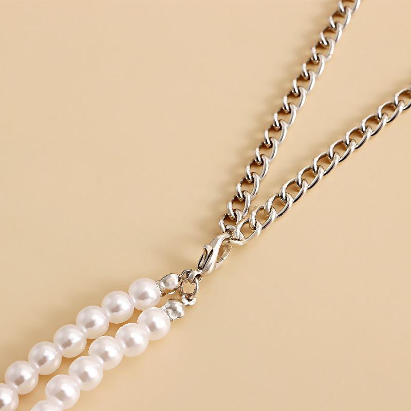Fashion double-layered pearl metal style belt waist chain hot girl waist chain