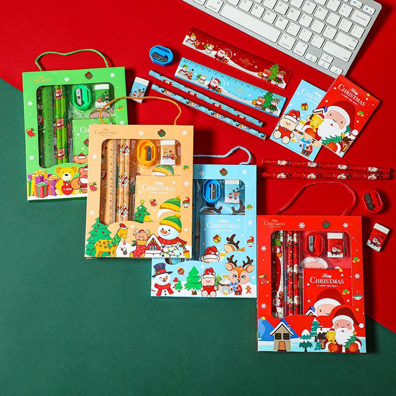Christmas Student Stationery Gift Set: Children's Holiday Prizes - Handheld Six-Piece Set