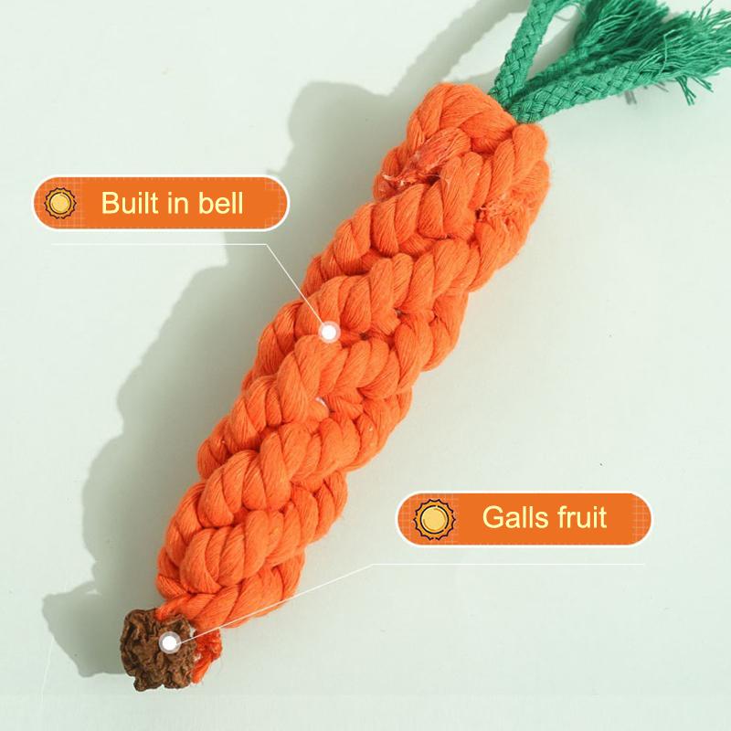 2 Stücke Karotten Hundebissseil Haustier Hundespielzeug Sicheres, langlebiges Hundekauspielzeug Beständiger Biss Welpen Molarenreinigungszähne Baumwollseil