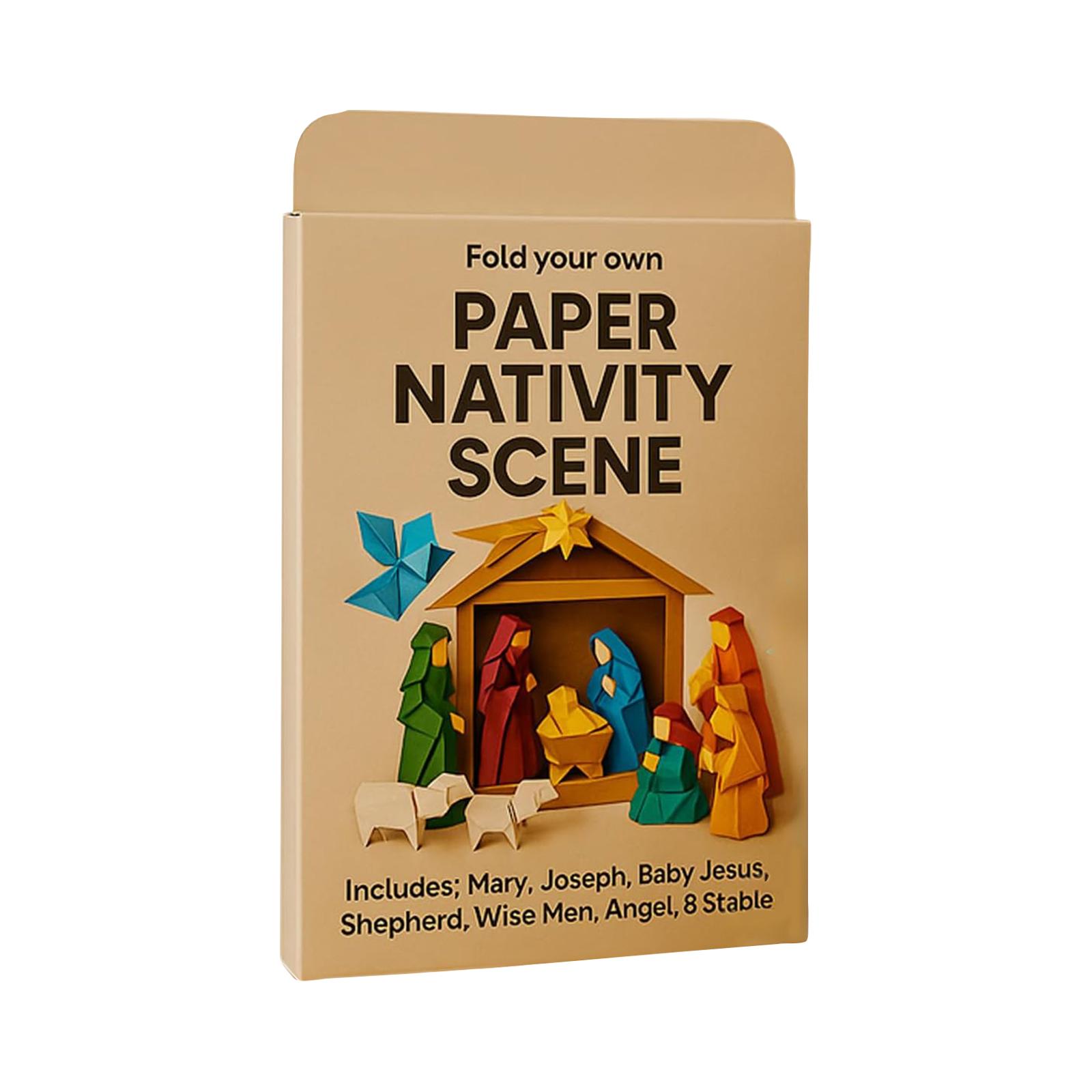 

DIY Paper Nativity Scene, Origamis Nativity Scene Kit One Size