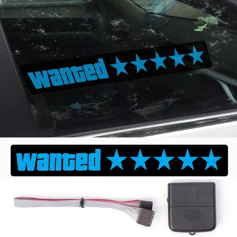 5 Sterne Gesucht Neue LED Leuchtende Fenster Windschutzscheiben Aufkleber Dekoration Leuchtpaneel Nachtläufer LED Kaltlichtaufkleber