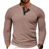 Men's Solid Color Round Neck Long Sleeve T-shirt Casual Sports Raglan Top