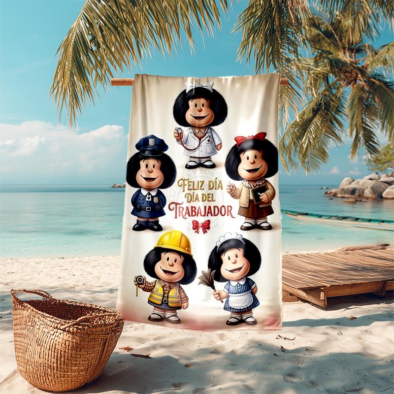 Mafalda Beach Towel Outdoor Camping Beach Towel for Vacation Swim Outdoor Pool Absorbent Bath Towel
