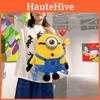 Large Capacity Plush Minion Backpack For Girls Cute Cartoon School Bag
