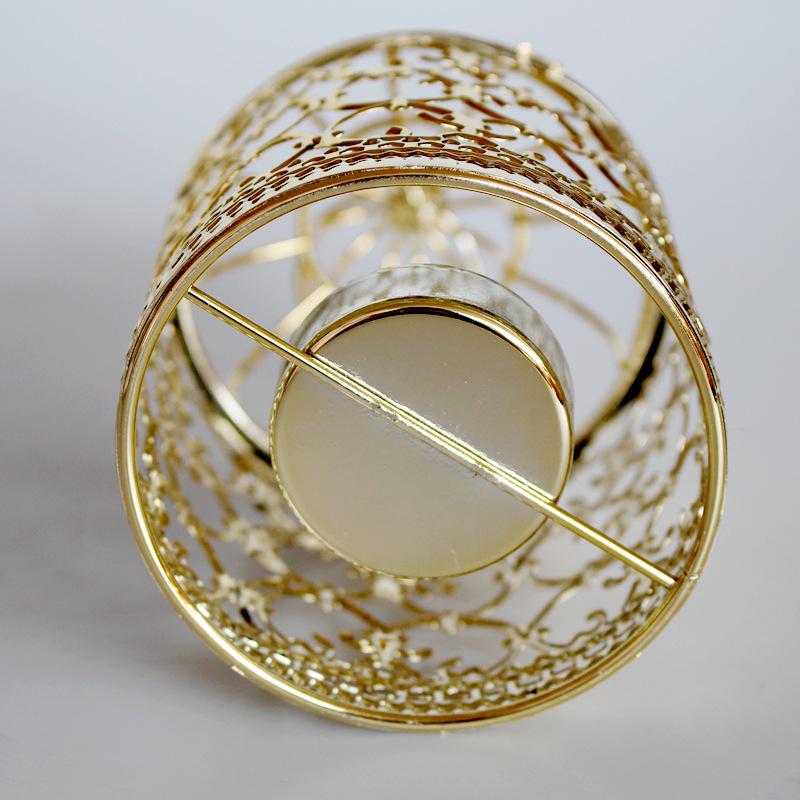 Cușcă pentru păsări artizanală europeană Suport pentru lumânări în formă de aur