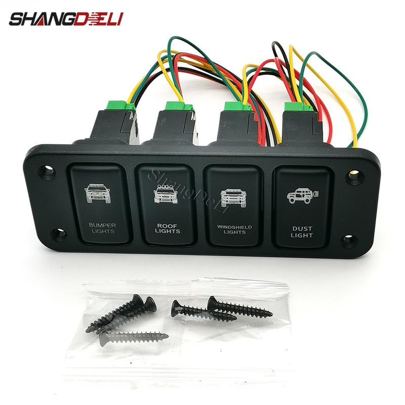 

4pcs Car Bumper ROOF WINDSHIELD Dust Lights Switch Button with Panel for Toyota Hilux Fortuner FJ Cruiser Lexus