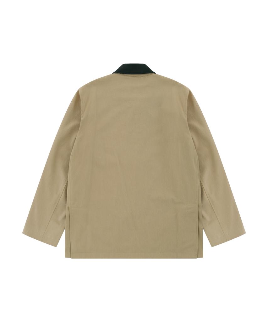 Hongwoosung Bio Washing Leather Collar Workwear Jacket_Ivory