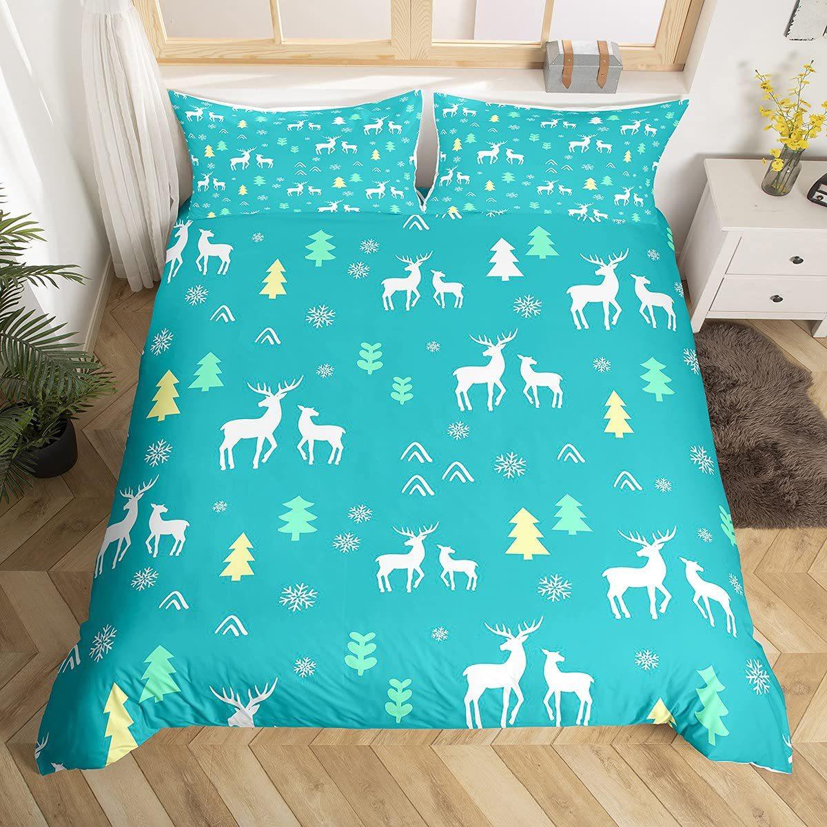 

Fresh Little Deer Down Comforter Set Bedding Set 3-piece Duvet Cover Set 135*200cm