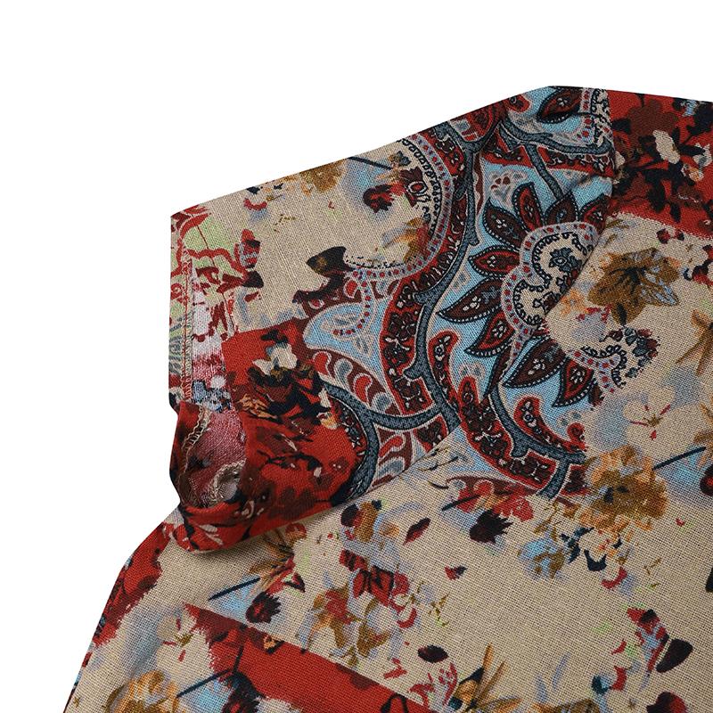 ZANZEA Sukienki damskie z krótkim rękawem i kieszeniami, z nadrukiem i guzikami