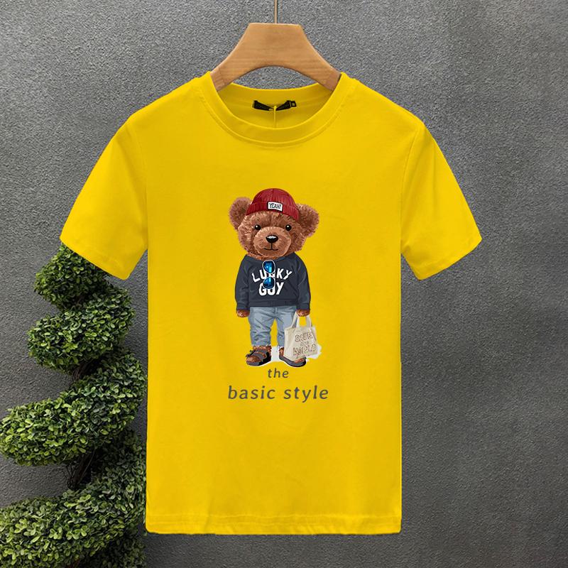 2025 Luxury Funny Bear For Men's T-shirt Cotton High Quality Creativity Printing Summer Tees Brand Tops Unisex Oversized S-7XL