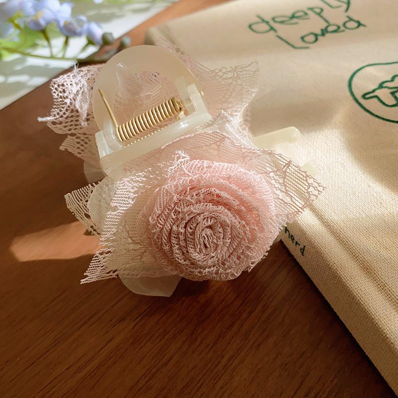 Fresh wind acrylic mesh flower hairpin women's fashion exquisite grab clip high sense versatile hair accessories
