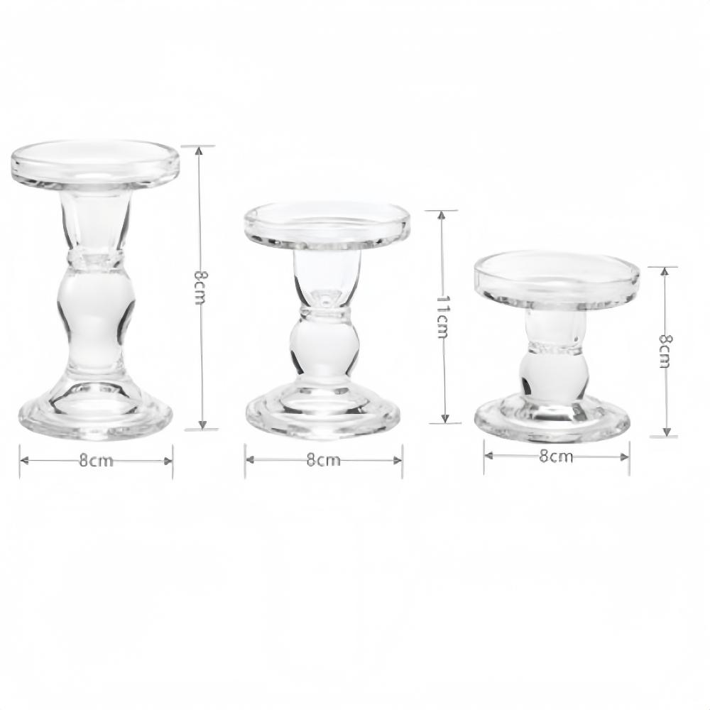 Modern Minimalist Roman Column Glass Candlestick, A Romantic Candlelight Dinner Decoration European Living Room Ornament