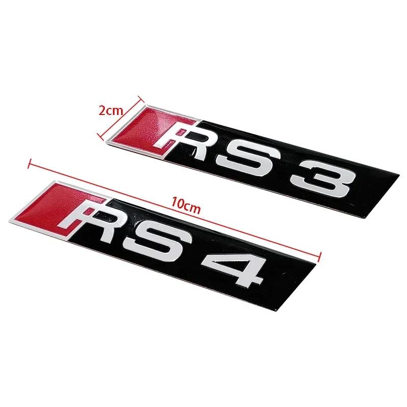 Pentru Audi Aliaj de Aluminiu Embleme Laterale Mașină Decalcomanii Decorative Portbagaj Spate Autocolant Logo Emblema RS3 RS4 RS5 RS6 RS7 Accesorii Auto