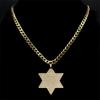 Židovský náhrdelník z nehrdzavejúcej ocele pre mužov a ženy, Izraelská Dávidova hviezda, Magen David, Judaica, Hexagramové náhrdelníky, Hip Hop šperky