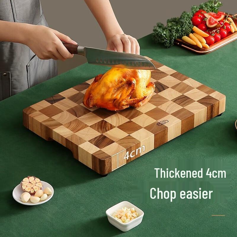 LC LIVING Thai Acacia Wood Checkerboard Cutting Board