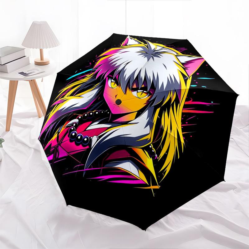 1pc Neon Fox Ears Character Artwork Suitable for All Seasons UmbrellaFP152