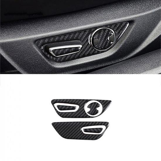 1set Carbon Fiber Car Seat Adjustment Button Cover For Ford Mustang 2015-