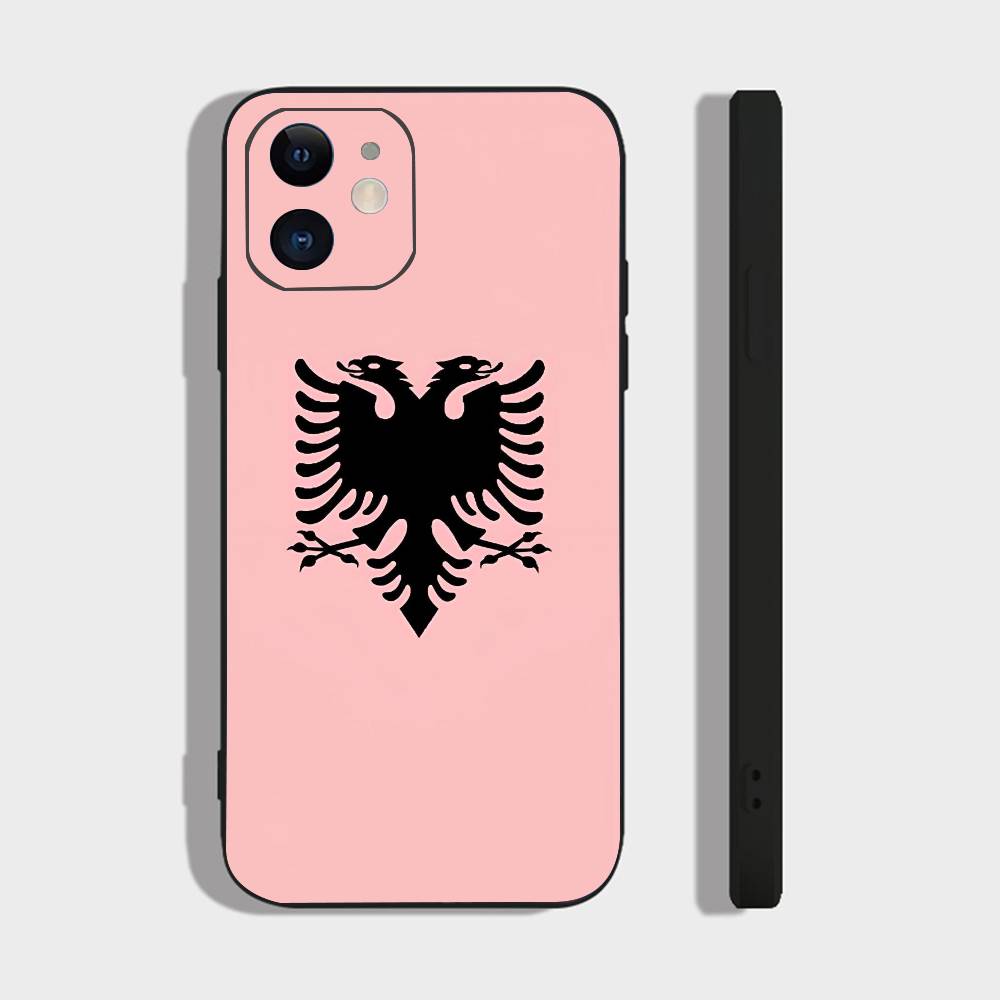 A-Albania Flag For IPhone 15 16 14 Plus 13 12 11 17 Pro Max 17 Air Black Soft Phone Cover