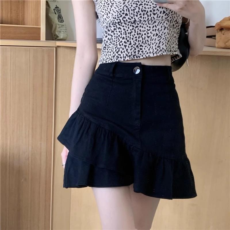 

Fishtail Skirt for Women Summer Bodycon Skirt Slimming Academic Style Versatile A-Line Skirt Anti-Exposure Casual All-match Versatile Short Skirt 4XL