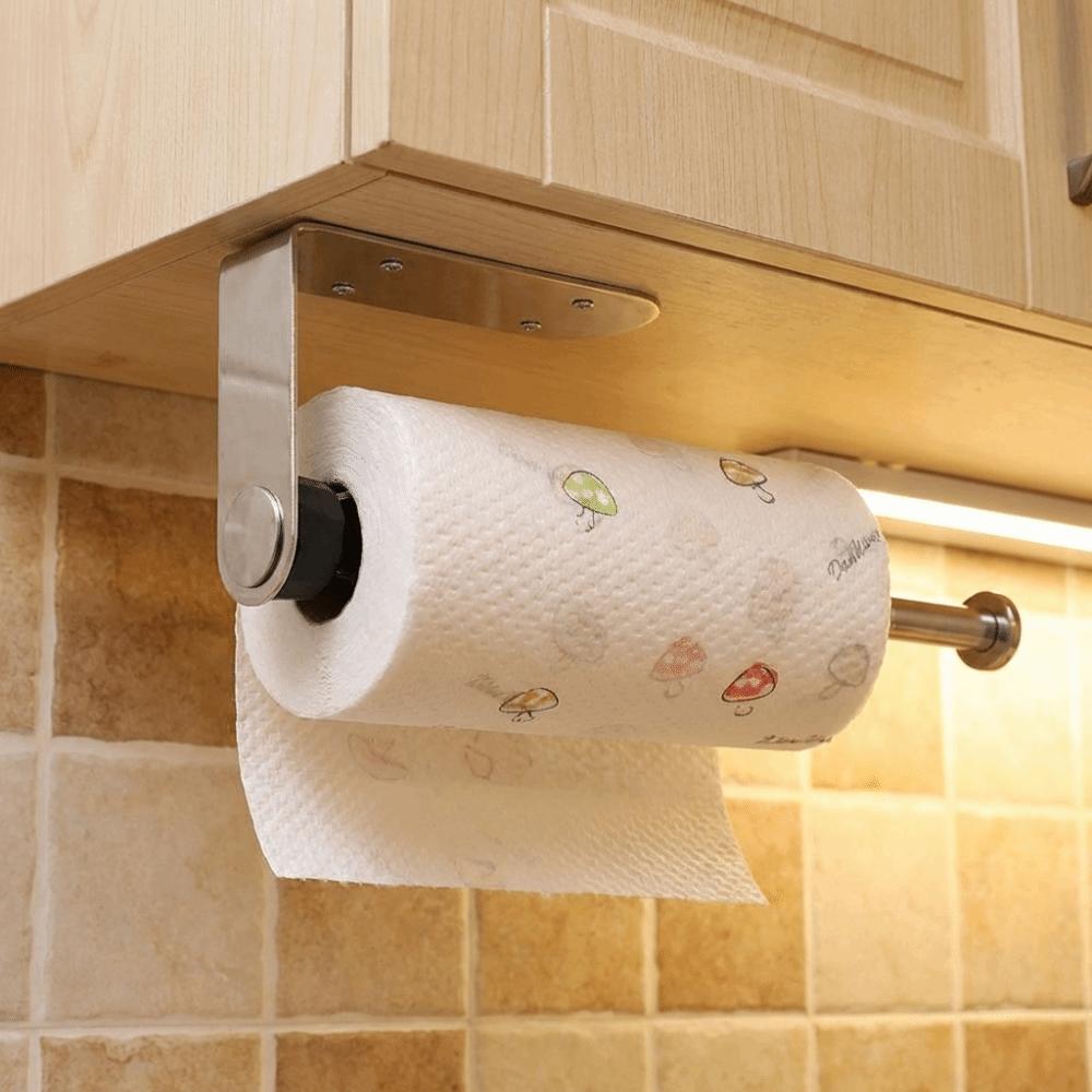 Adhesive Wall Mount Paper Towel Holder Punch-Free Napkin Storage Rack Toilet Paper Holder Bathroom