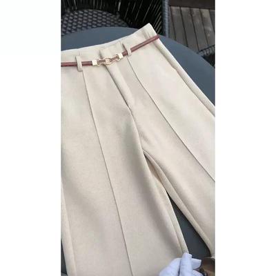 Women's High-Waist Loose Wide-Leg Woolen Trousers - Autumn/Winter Style