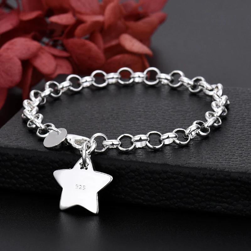 Copper Elegant Star Bracelets Necklace for Women Fashion Party Wedding Jewelry Sets  Accessories Holiday Gifts