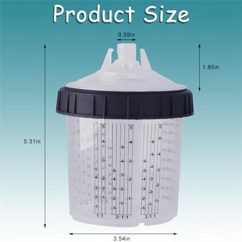 A96I-Disposable Paint Sprayer Mixing Cup Kit For Automotive Paintgun, HVLP Paint Spray Paint Gun20 Ounce (600Ml) Set