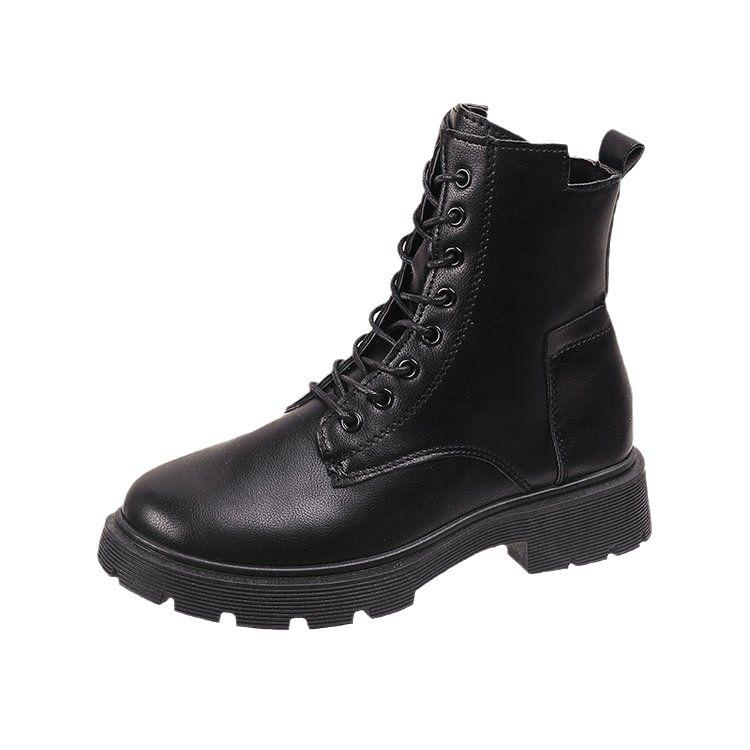 British style versatile velvet Martin boots 2025 autumn and winter new fashionable thick-soled side-pull short boots comfortable velvet boots