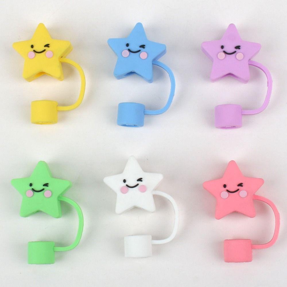 Reusable Drinking Dust Cap Silicone Straw Tips Cover Creative Silicone Straw Plug  Water Glass