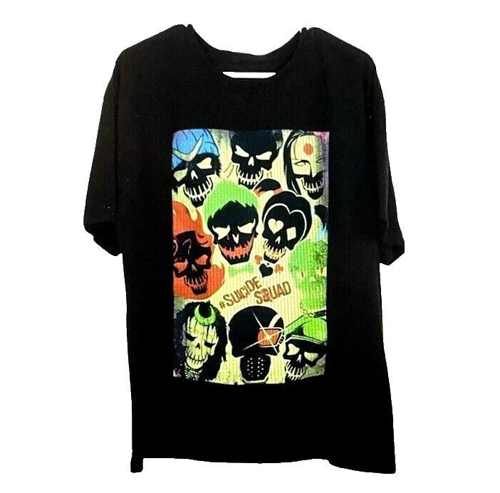 Suicide Squad T Shirt Mens XL Black Graffiti Tee Shirt Officially Licensed S