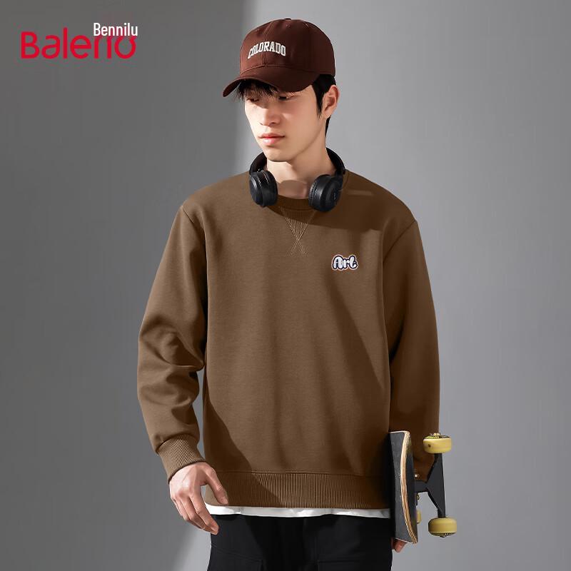 Baleno Unisex Letter Print Oversized Crewneck Sweatshirt