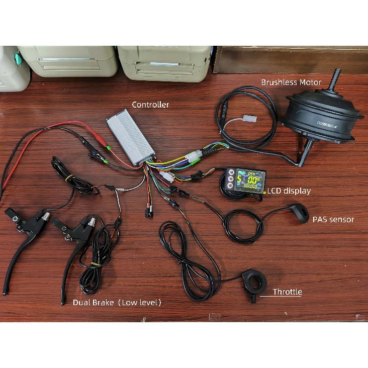 Ebike Brushless Motor Controller 500W 22A 36V 48V with S866 LCD Color Display Set for Electric Mountain Bike Scooter Accessories